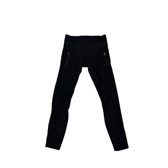 Lululemon Inspire Leggings Womens Size 6 Black Mesh Leg Yoga Athletic Leisure - Picture 4 of 15